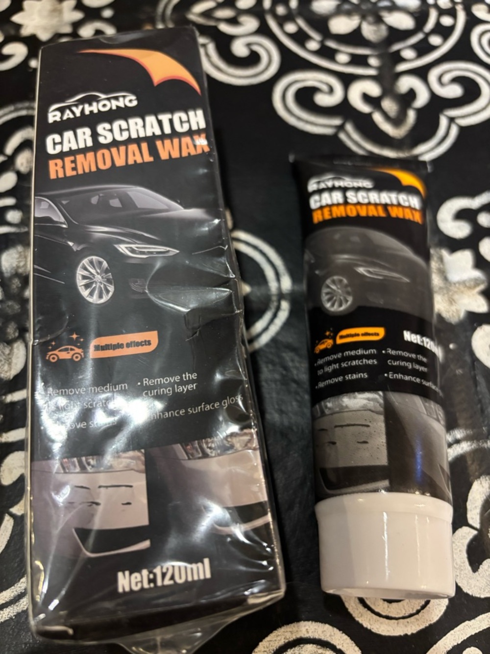Rayhong Car Scratch Removal Wax - Black & Orange Tube